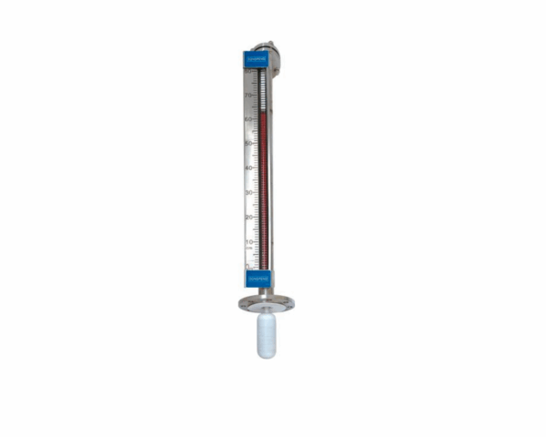Top mounted magnetic flap liquid level meter